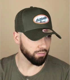 NEW ERA Trucker Oval State California Olive