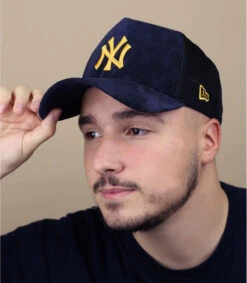 NEW ERA Trucker Tie Dye Cord NY Navy